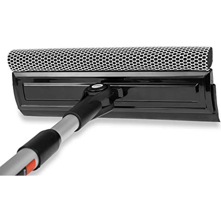 HEYNER® Scheibenreiniger Auto Fensterabzieher Windschutzscheiben Abzieher L25 50-80cm Alu-Teleskop + Schwamm + klappbar – Bild 5