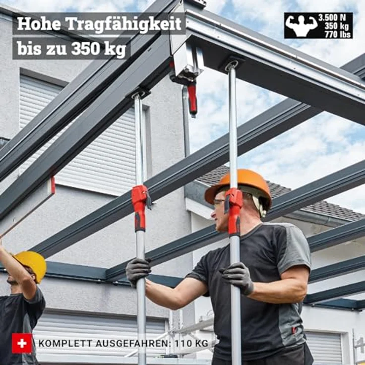 Bessey STE150 Deckenstütze und Montagestütze, belastbar bis 350 kg, einhandbedienbar mit verstellbarer Haltekraft – Bild 3