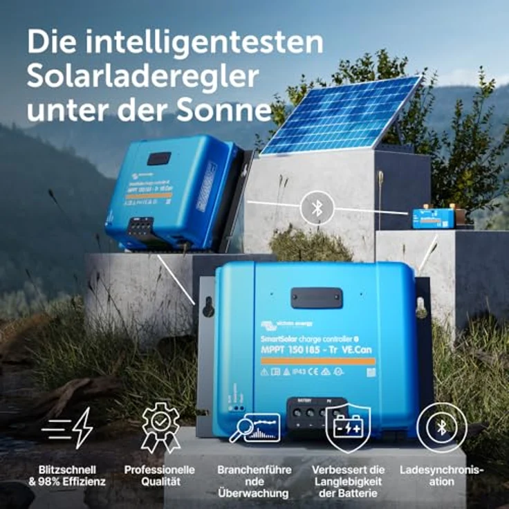 Victron Energy Solarladeregler MPPT Victron SmartSolar 150/85-Tr VE.Can, Leistung maximal in Watt: 1200 / 2400 / 3600 / 4900, schwarz – Bild 3