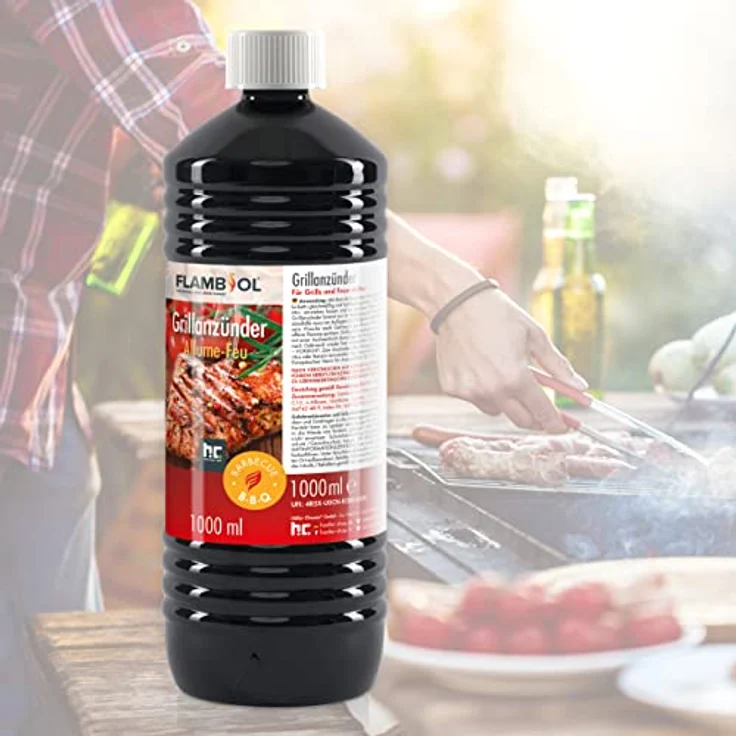Höfer Chemie 6 L Grillanzünder flüssig für Holzkohle und Grillbriketts, mit Spritzausgießer und kindersicherem Verschluss – Bild 3