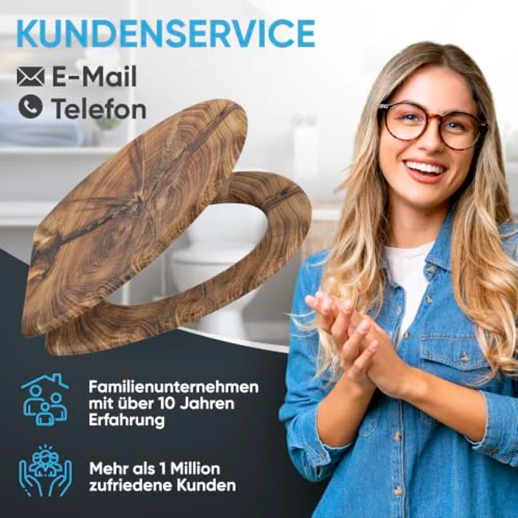 Sanilo WC Sitz Old Tree, Toilettendeckel aus Holz mit Absenkautomatik, antibakterieller Oberfläche und einfachem Montagesystem – Bild 8