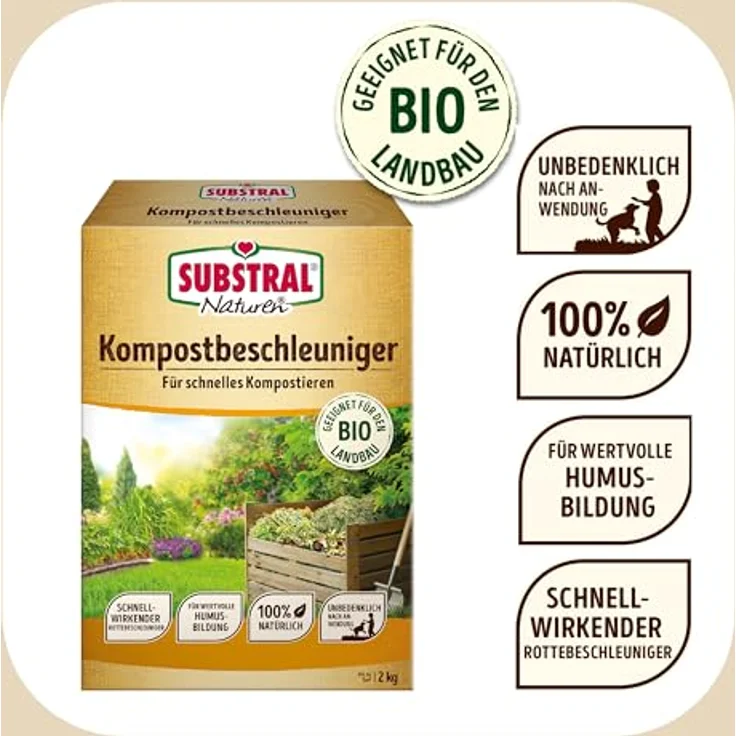 Substral Naturen Bio-Kompostbeschleuniger 2kg - Schnelle Kompostierung, 100% pflanzlich, ideal für Garten- und Küchenabfälle – Bild 4