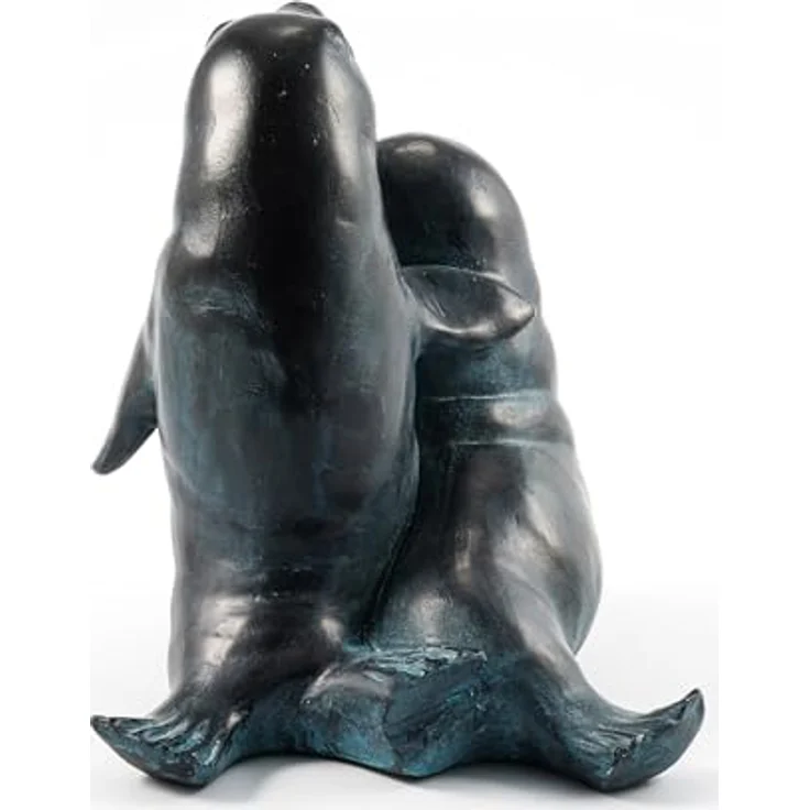 Esotec Wasserspeierfigur Seehunde-Paar, wetterfeste Teichstatue aus Polyresin, inklusive Silikonschlauch, 260 x 160 x 220 mm – Bild 2