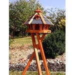 holzdekoladen Vogelhaus, Typ 23, behandelt, blau, mit Ständer