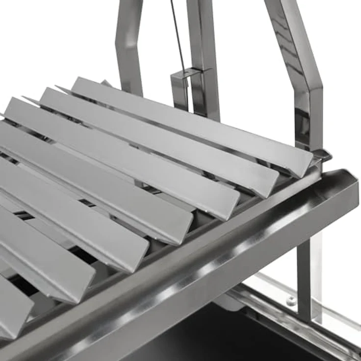 BBQ-Toro Edelstahl Asado Grill, 119 x 45 x 135 cm, Argentinischer Holzkohlegrill mit höhenverstellbarem Rost und Seitenablagen – Bild 5