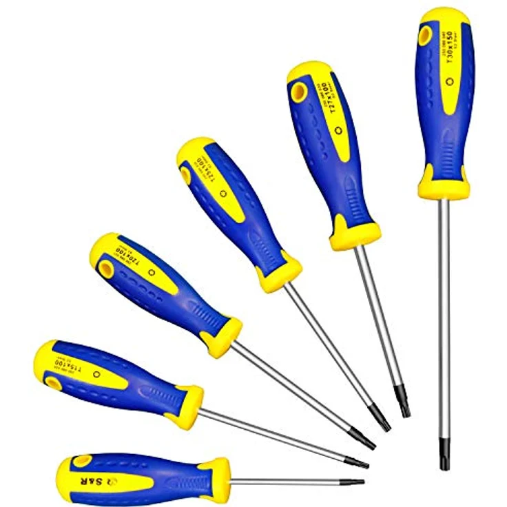 S&R Schraubendreher Set Torx 6-tlg, magnetisch, Power-Form, gelochter Ergo-Griff, inkl. Wandhalterung, S2 Spezialstahl Klingen, Profi-Qualität – Bild 2