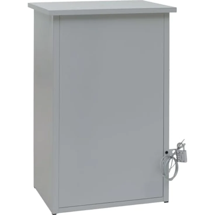 PROREGAL Paketkasten mit 2 Fächern, Stahl grau, HxBxT 78x49x38cm, wetterfest und sicher, inklusive Verriegelung und Bodenanker – Bild 6
