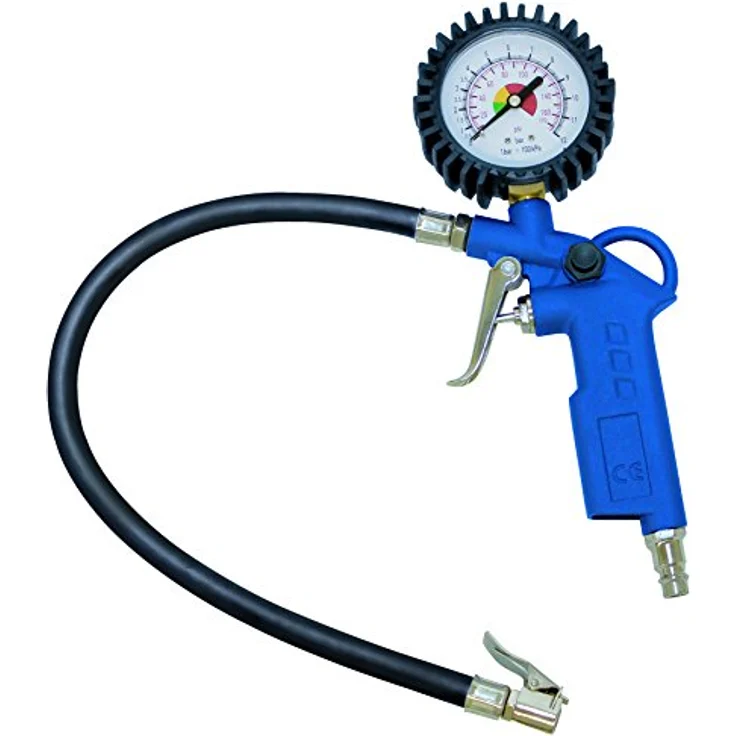 Scheppach Druckluft Set 5-teilig (Kompressor Set, Reifenfüllmessgerät, Luft-Ablassventil, 5m Spiralschlauch, 3 Aufsatzdüsen) – Bild 2