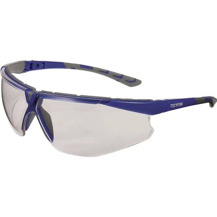 AS Arbeitsschutz GmbH Daylight Flex Schutzbrille EN 166/EN 170, hochschlagzäh, klare Polycarbonatscheibe, grau/blau, Anti-Beschlag-Technologie