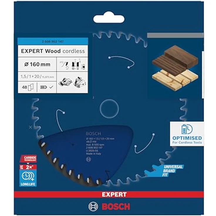 Bosch EXPERT Wood Cordless Kreissägeblatt, 160x1,5/20 mm, für Weichholz und Hartholz, außergewöhnlich robust mit Bosch Carbide Technology – Bild 2