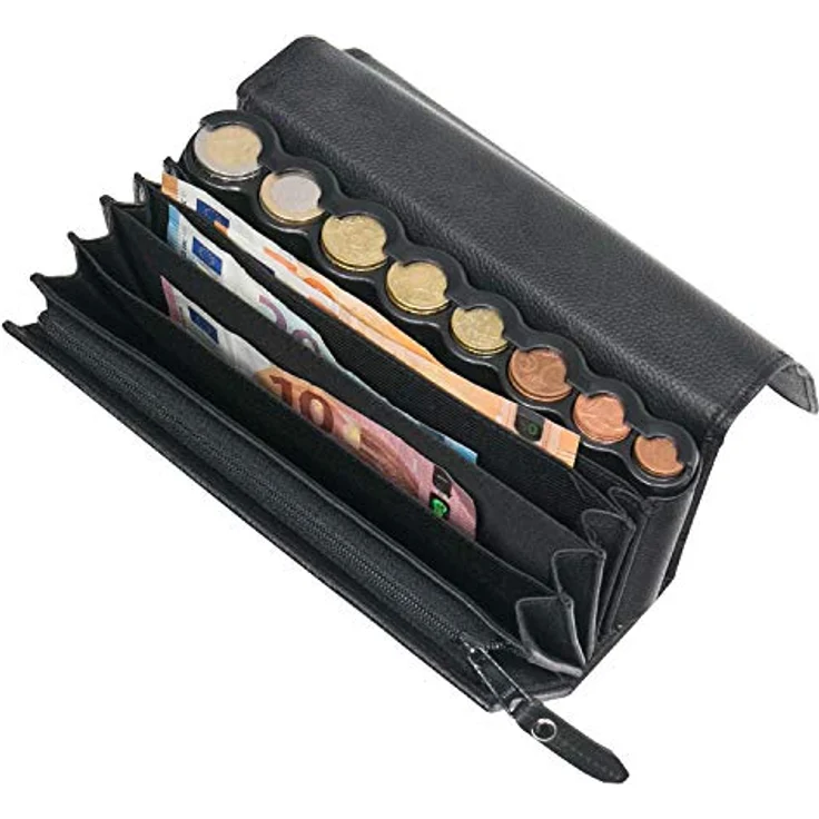 HMF 48830-02 Kellnerbörse Euro-Münzsortierer Tragegurt, 20,5 x 10 x 7 cm, Kellnertasche, Portemonnaie, Leder – Bild 3