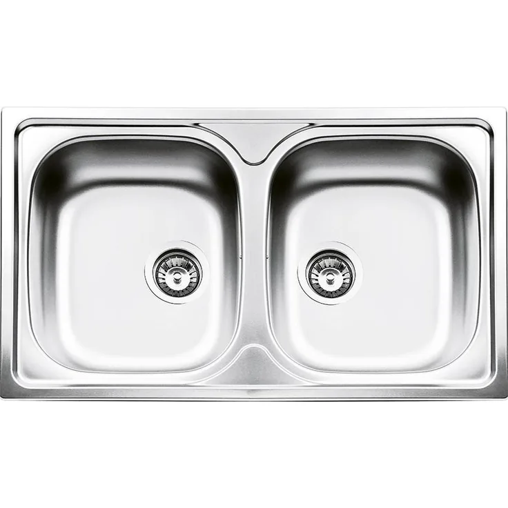 Smeg LYP862, Küchenspüle Bündiges Waschbecken aus Edelstahl, rechteckig mit zwei Becken, 86x50 cm