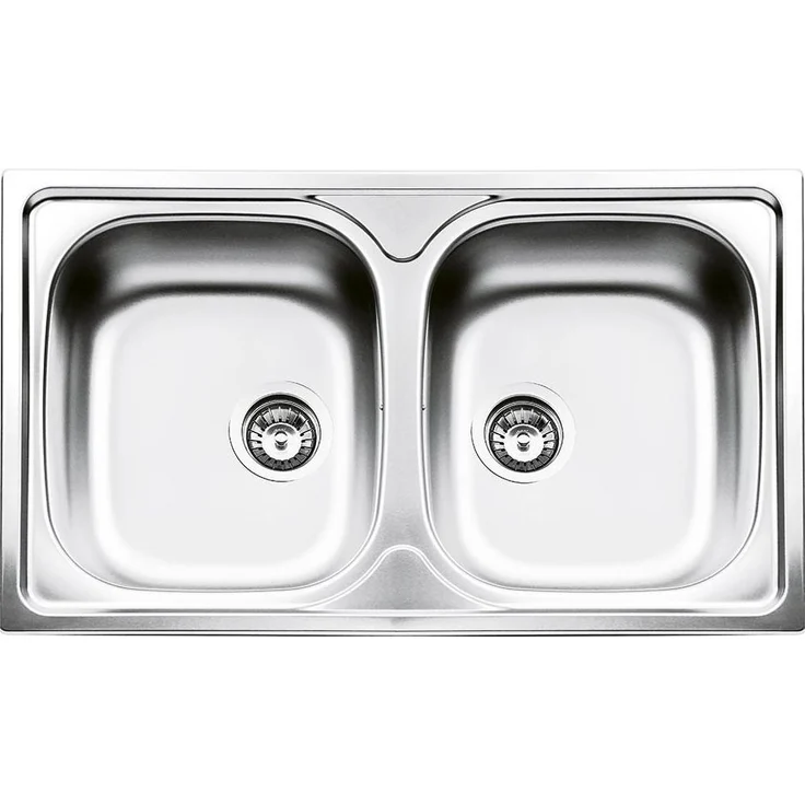 Smeg LYP862, Küchenspüle Bündiges Waschbecken aus Edelstahl, rechteckig mit zwei Becken, 86x50 cm