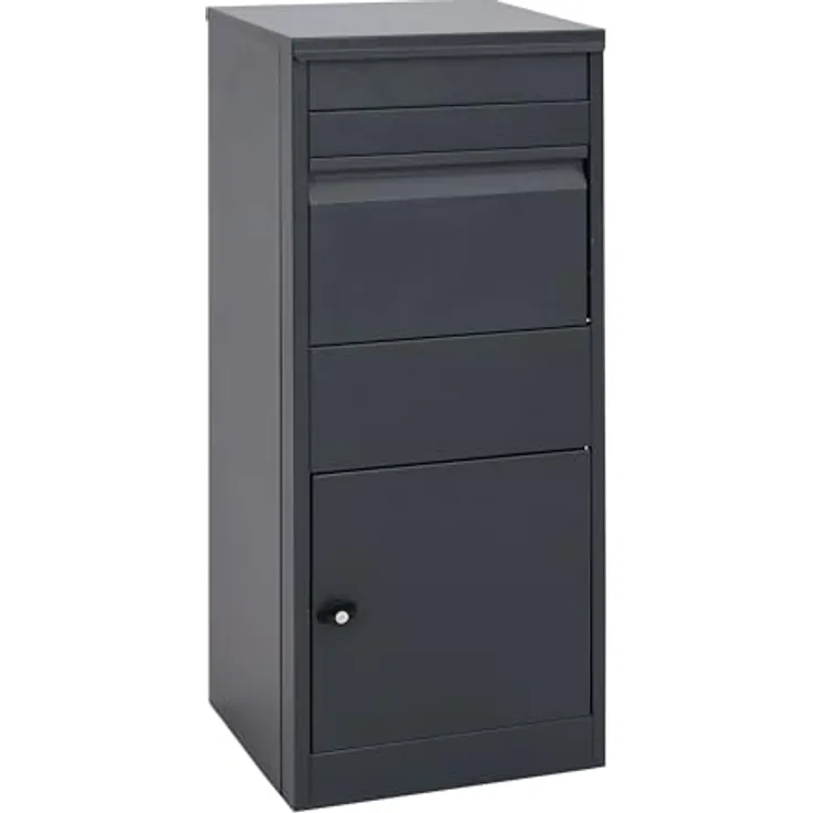 PROREGAL Paketkasten HxBxT 102x41x38cm, große Paketbox in Anthrazit mit sicherem Zylinderschloss und großem Fassungsvermögen für Briefe und Pakete