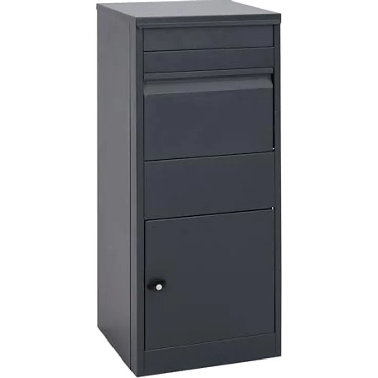 PROREGAL Paketkasten HxBxT 102x41x38cm, große Paketbox in Anthrazit mit sicherem Zylinderschloss und großem Fassungsvermögen für Briefe und Pakete – Bild 1