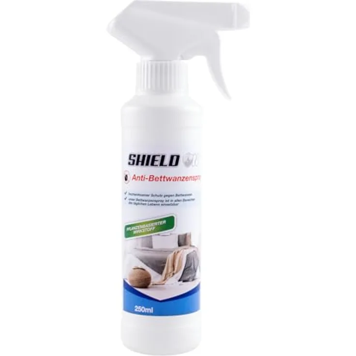 Shield On Anti-Bettwanzenspray 250 ml, hochwirksamer Schutz gegen Bettwanzen für Textilien und Oberflächen