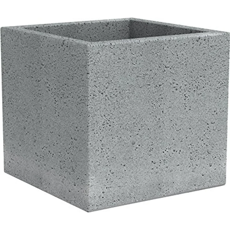 Scheurich C-Cube, Pflanzgefäß aus Kunststoff, Stony Grey, 30 cm lang, 30 cm breit, 28 cm hoch, 18 l Vol. – Bild 1