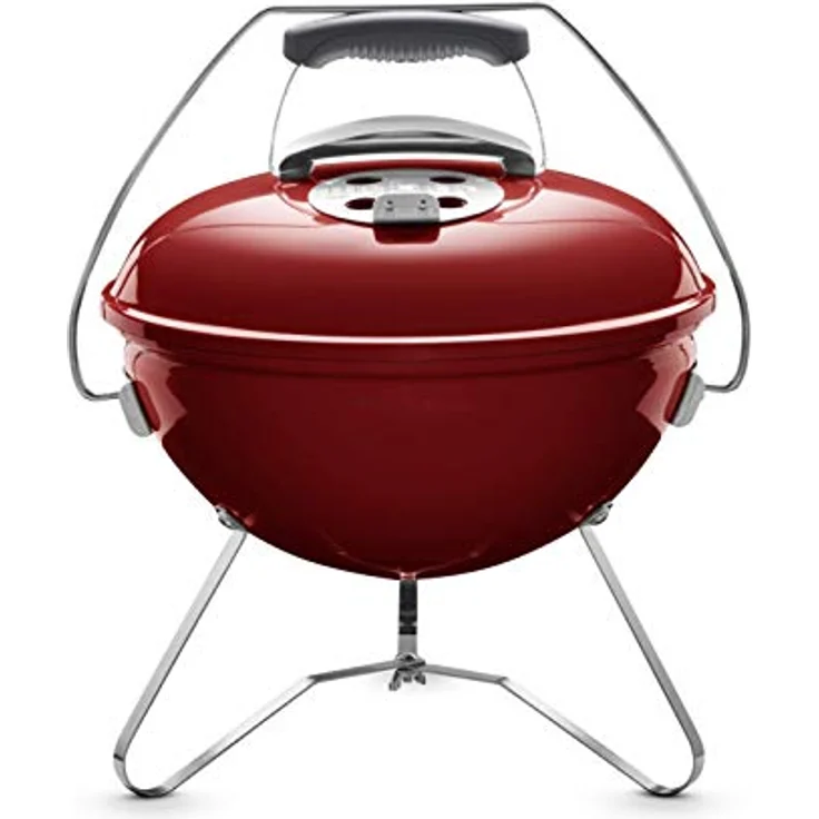 Weber 1123004 Smokey Joe Premium, Holzkohlegrill, 37 cm, crimson rot, für unterwegs, tragbar – Bild 3