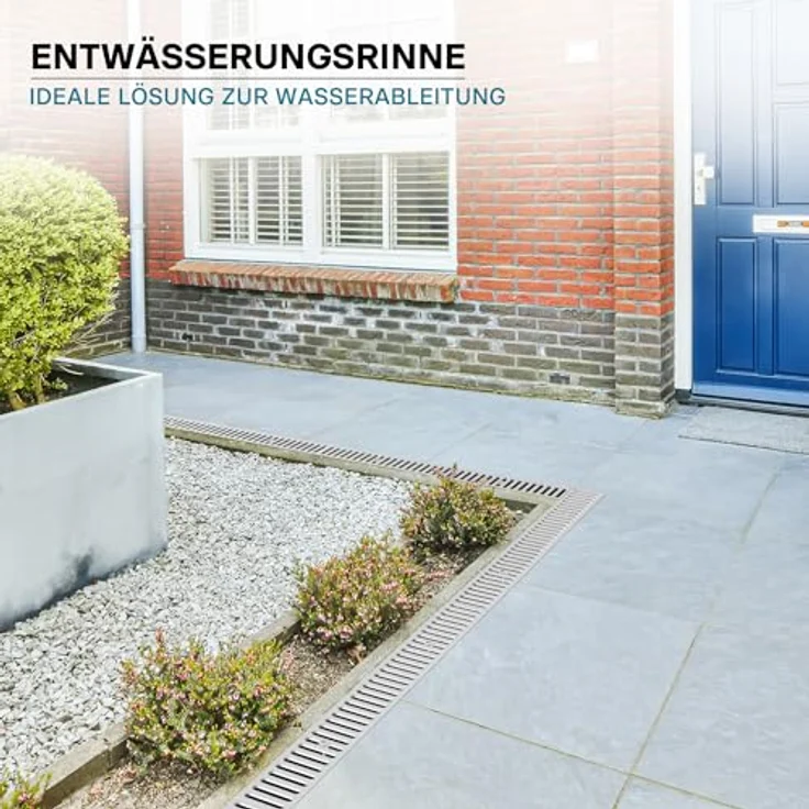 Entwässerungsrinne 1m Abdeckrost 1,5t verzinkt Ablaufrinne Abwasserrinne Abwasser – Bild 3