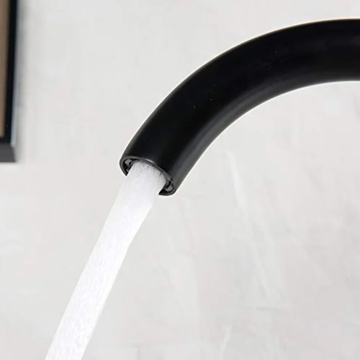 Bernstein Standarmatur 8028B, freistehende Wannenarmatur in Schwarz mit hochwertiger Keramik-Kartusche, Geräuscharm und Handbrause mit 1,5m Schlauch – Bild 4