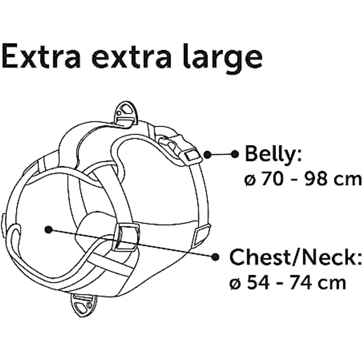 Flamingo Geschirr Heron GRAU XXL, für Hunde 70-98CM, 25MM Breite – Bild 5