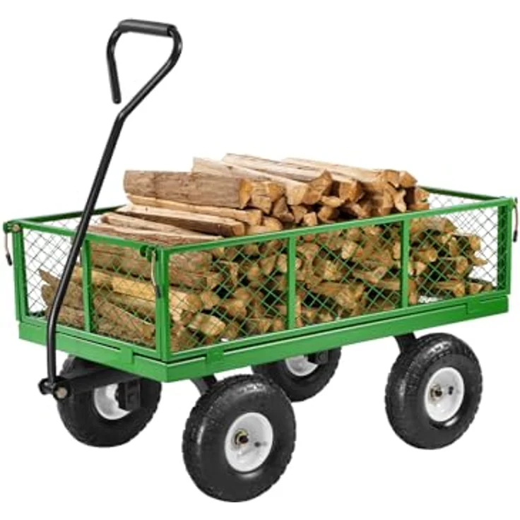 VEVOR Bollerwagen 900 lbs, Transportwagen mit 10-Zoll-Reifen, umbaubar in Pritsche und 180° drehbarem Griff, Stahlkonstruktion – Bild 1