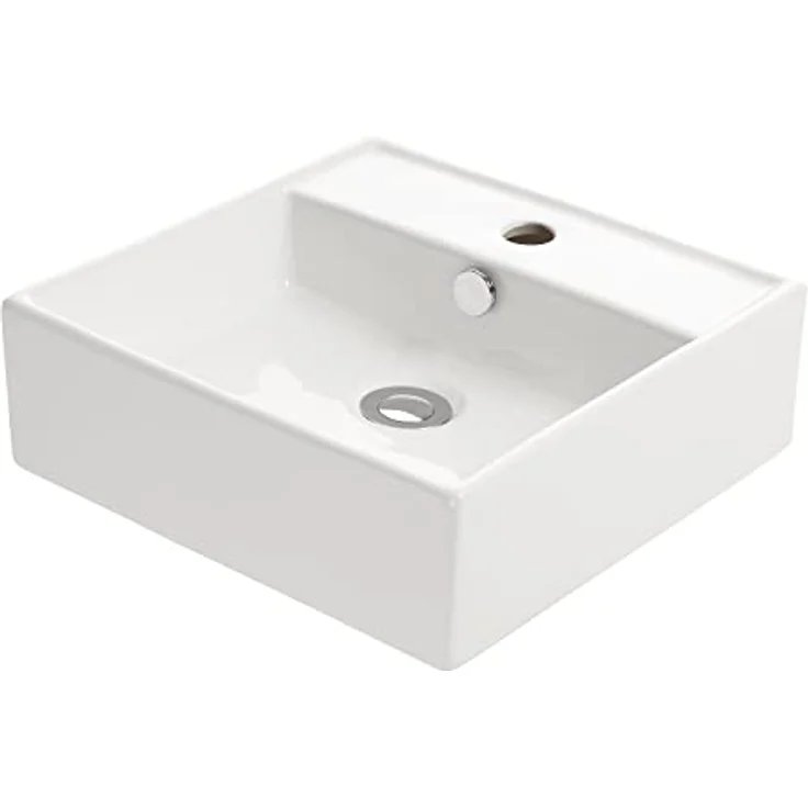 NEG Waschbecken NEG Hänge-Waschbecken Uno16H (klein/quadratisch) (16H), Sanitärkeramik mit Nano-Beschichtung, weiß – Bild 5