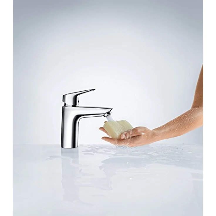 hansgrohe Logis 100 Spültischarmatur, chrom, mit Zugstangen-Ablaufgarnitur und 5 l/min Durchflussmenge – Bild 5