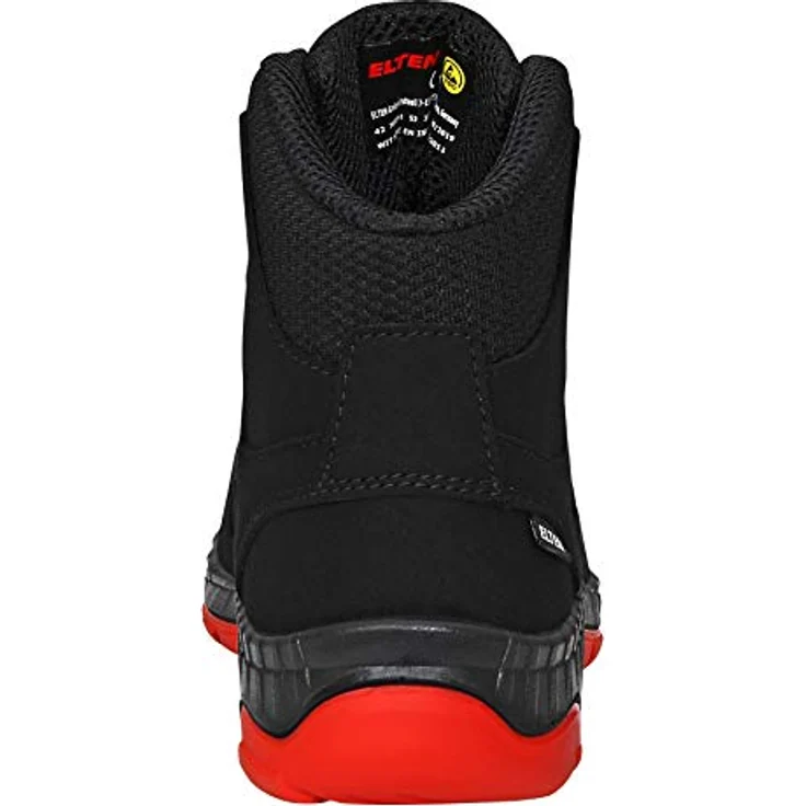 ELTEN Sicherheitsschuhe MADDOX black-red Mid ESD S3, Herren, Textil, Stahlkappe, leicht, sportlich, Schwarz/Rot, Größe: 44 – Bild 3