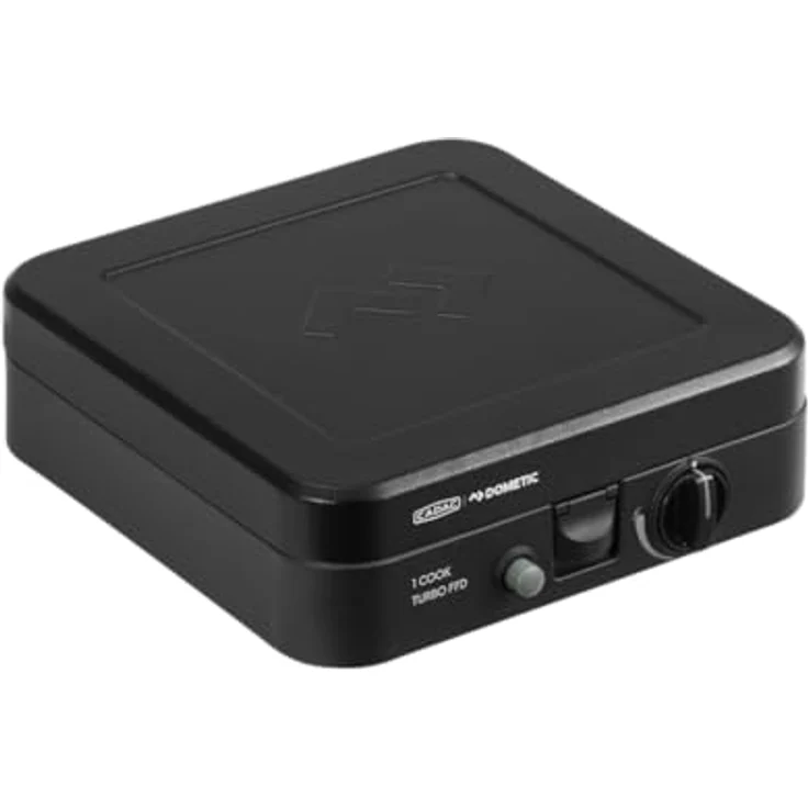 Cadac Dometic 1 Cook Turbo FFD, Campingkocher mit Turbobrener, Flammenausfall-Schutz, automatischer Zündung, Schwarz mit Silber – Bild 3