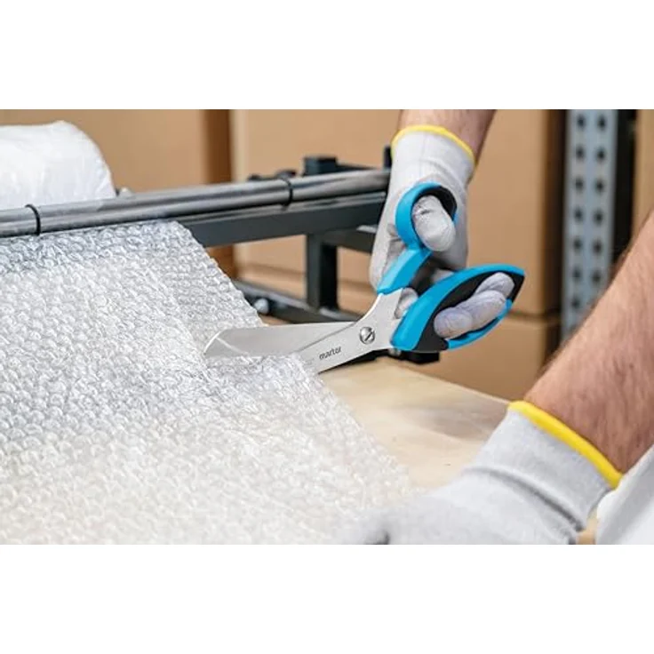 MARTOR SECUPLUS 568, Sicherheitsschere aus rostfreiem Edelstahl mit 115 mm Schneidenlänge, ergonomischem Griff, für Rechts- und Linkshänder – Bild 17