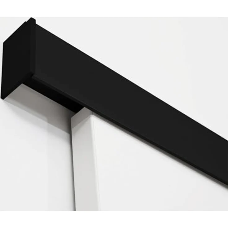 inova Holz-Schiebetür Komplettset 880 x 2035 mm, weiß mit schwarzem Beschlagset und Stabgriff, wartungsfreies Hängesystem, Made in Germany – Bild 3