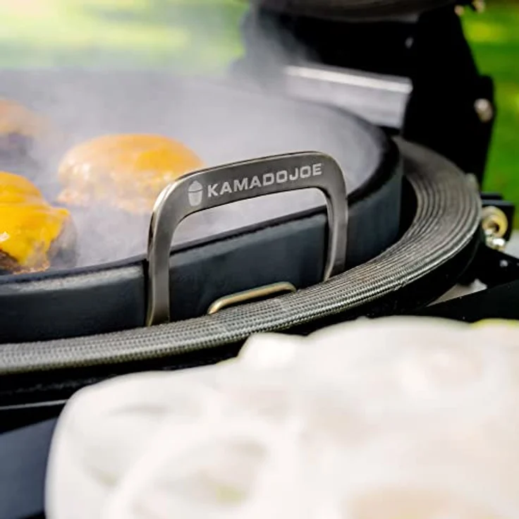 Kamado Joe Karbonstahl Grillplatte, Ø 47,5 cm, hitzeleitfähig mit Fettablass für Classic Joe – Bild 8