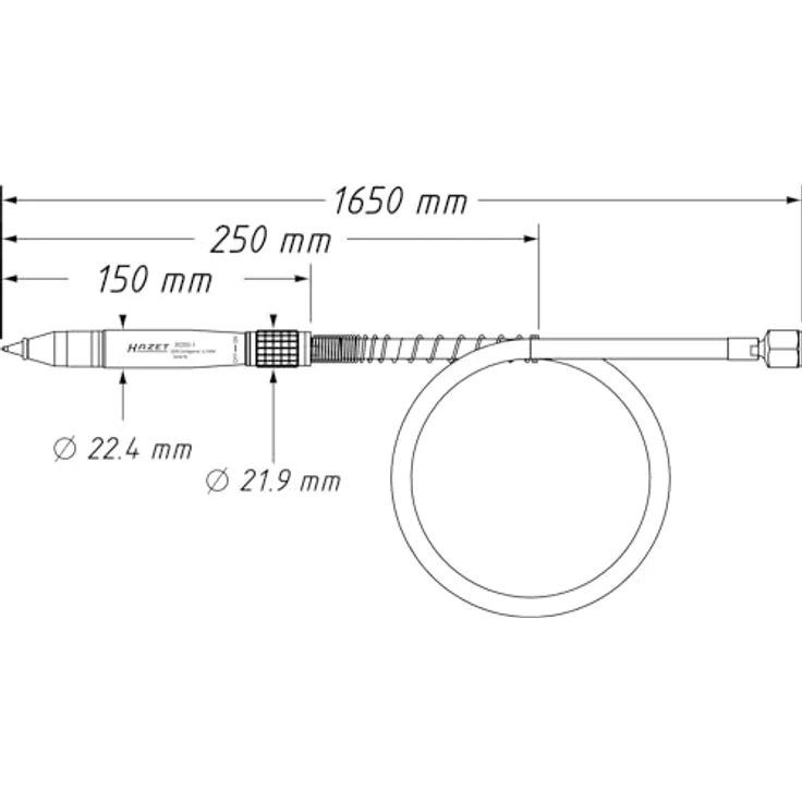 Hazet 9035G-1 Druckluft-Gravierstift, robustes Metallgehäuse, schallgedämpft, präzise Kennzeichnung von Metall, Stein, Keramik und Kunststoff bis HRC55 – Bild 5