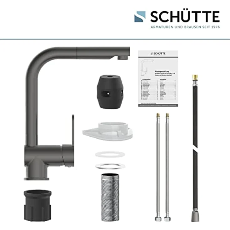 Schütte Spültischarmatur LONDON, energiesparende Cold-Start-Funktion, 360° schwenkbar, herausziehbar, mit 150 cm Brauseschlauch – Bild 6