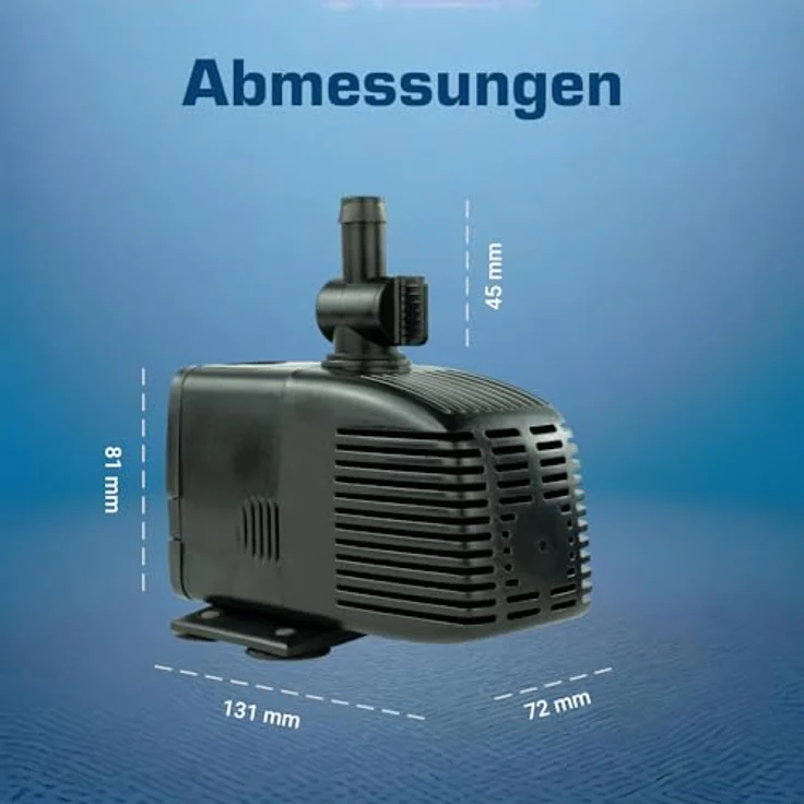 KERRY Wasserpumpe 12 V – 1000 L/H | 17 Watt | 7m Kabel | 170 cm Förderhöhe | Schwarz | Teichpumpe | Wasserspielpumpe | Zimmerbrunnen | Brunnenpumpe | Springbrunnen-Pumpe – Bild 7