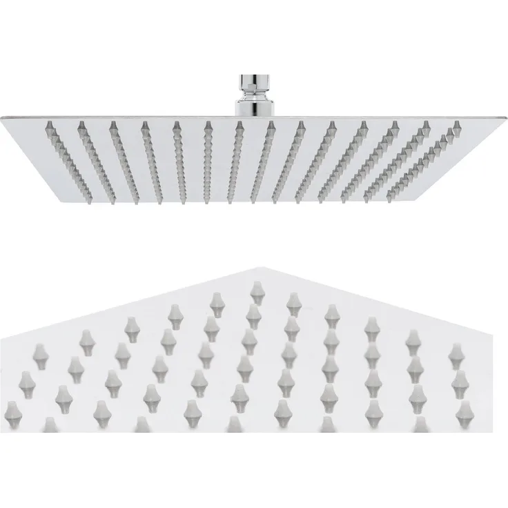walexo Duscharmatur Wand- und Deckenhalterung Modell WH-Q01/Q02 in Chrome, Messing, 45 cm Länge, quadratisch