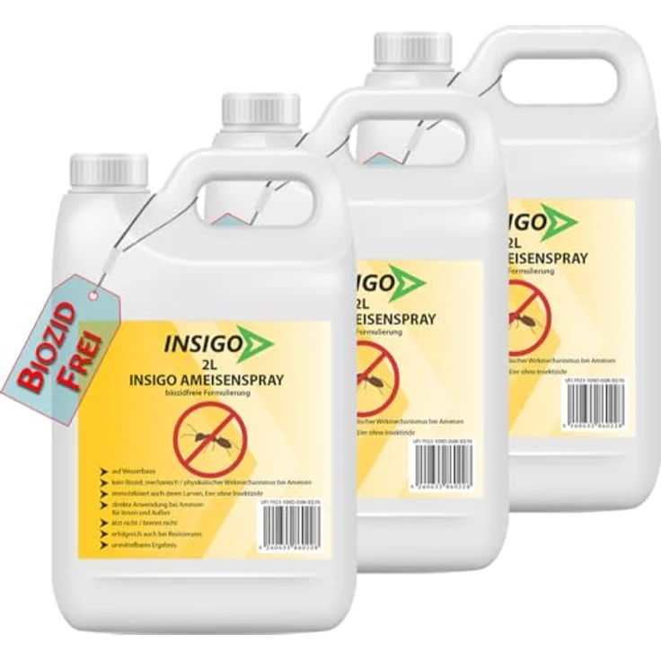 INSIGO Insektenspray Anti Ameisen-Spray 6 l, biozidfreie Formel, geruchsarm, brennt/ätzt nicht, für Innen- und Außenbereich – Bild 1