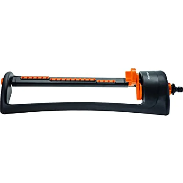 Fiskars Wassersparender Sprinkler mit Metallfuß, Rasensprenkler, Rasensprüher, Bewässerung, Kunststoff, Metall, Schwarz, Orange, 1023661 – Bild 2