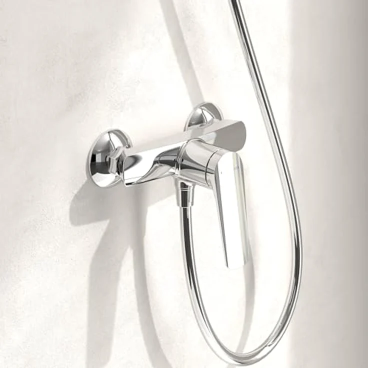 Villeroy & Boch Oasis Duscharmatur, Einhebel-Duscharmatur mit Rückflussschutz und Keramikkartusche, wassersparend mit AirPlus, Chrom – Bild 2