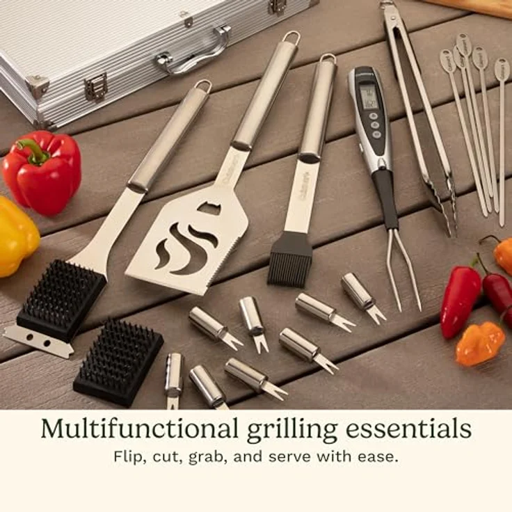 Cuisinart 14 Deluxe Grillbesteckset Grillwerkzeug, Edelstahl – Bild 4