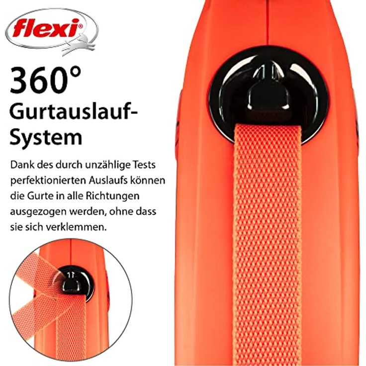Flexi Leine XTREME L, GURT 5 m schwarz/orange – Bild 4