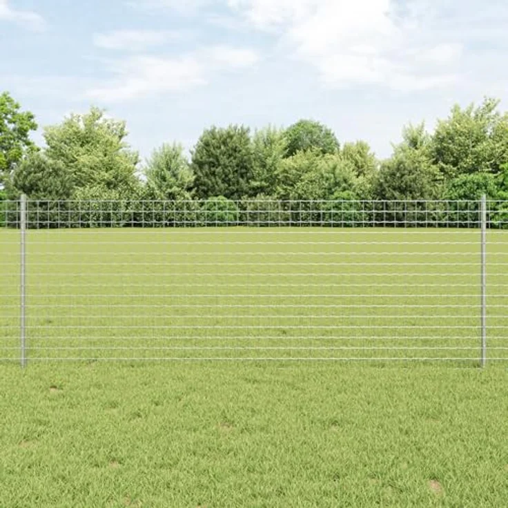 vidaXL Zaunpfosten Set, 11 Stück U-Kanal, 80 cm, verzinkter Stahl, silberendab. – Bild 2
