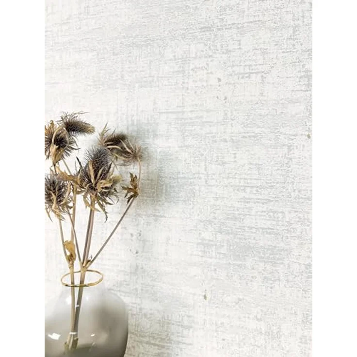 Newroom Vliestapete Grau Betonoptik, Industrial Used Look mit Metallic Glanz, 10,05 m x 0,53 m, lichtecht und waschbeständig für Wohnzimmer Schlafzimmer – Bild 1