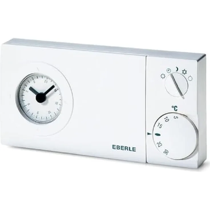Eberle Uhrenthermostat Easy 2w, batteriebetriebene Wochenschaltuhr für Wandbefestigung, mit 5 Programmen und Heizkosteneinsparung