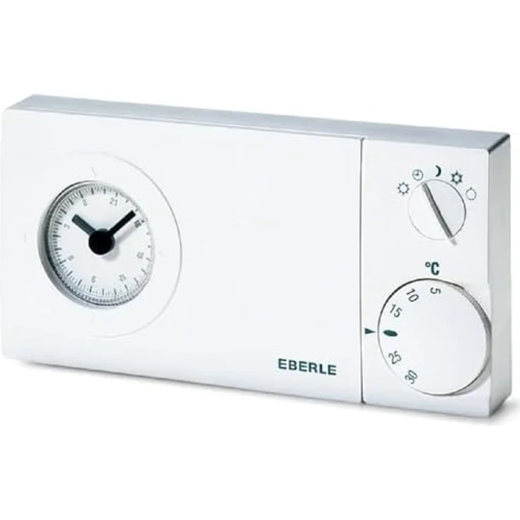 Eberle Uhrenthermostat Easy 2w, batteriebetriebene Wochenschaltuhr für Wandbefestigung, mit 5 Programmen und Heizkosteneinsparung