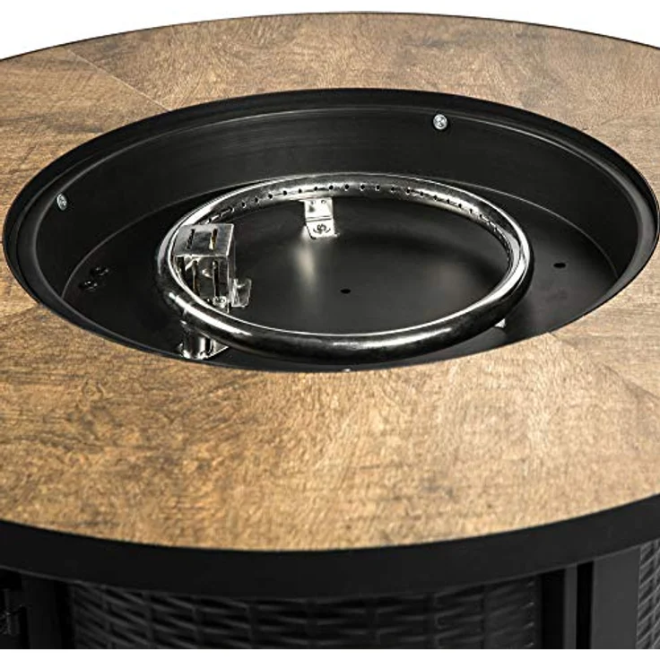 Peaktop Round Steel Ceramic 26inch Braciere, Nero/Marrone – Bild 3