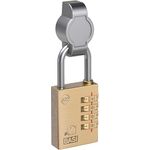 Basi Drehrriegelschloss HS 361, inkl. Messing-Vorhangschloss mit Zahlencode, hellverchromt