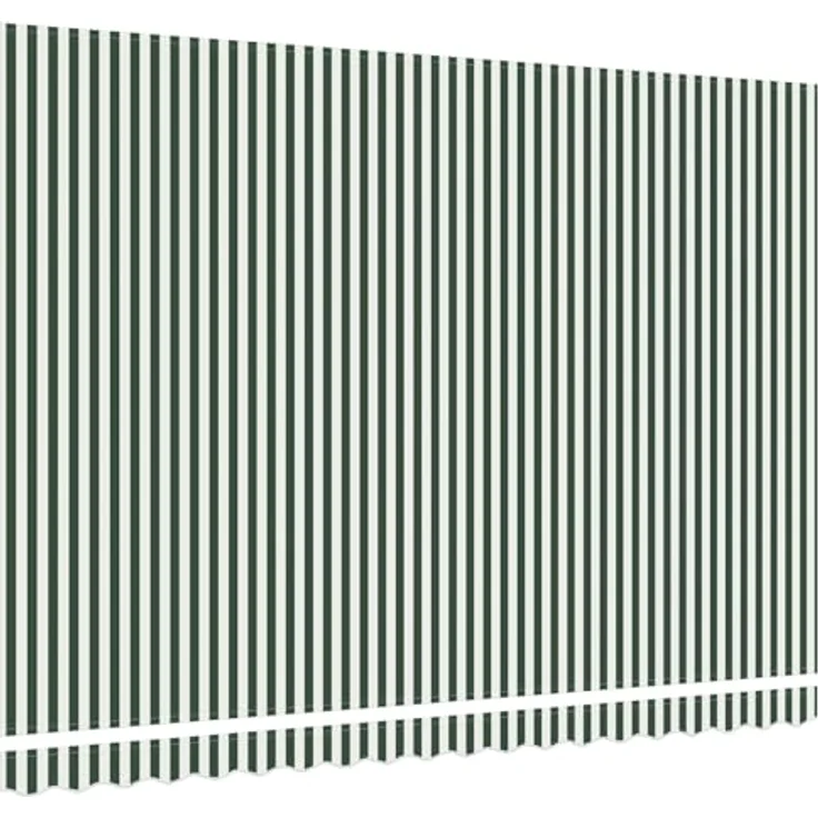 vidaXL Ersatzstoff für Markisen, 4,5 x 3,5 m, UV-beständiges Polyester, grün und weiß gestreift – Bild 4