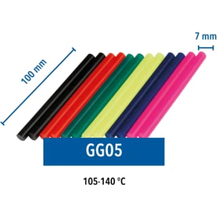Dremel GG05 Heißklebesticks 7mm 100mm Verschiedenfarbig sortiert 65g 12St. - Preisvergleich – Bild 2